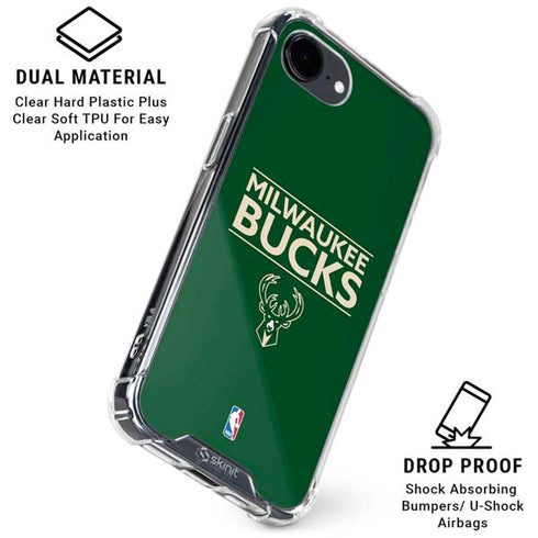 NBA Milwaukee Bucks Standard - Green iPhone 16e Clear Case