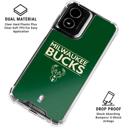 NBA Milwaukee Bucks Standard - Green Moto G Power 5G (2024) Clear Case