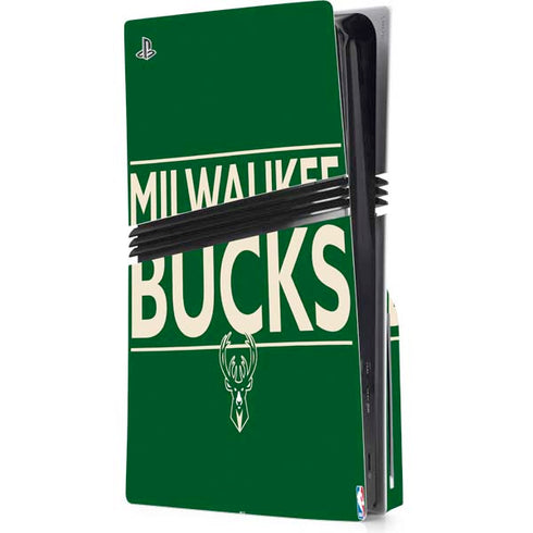 NBA Milwaukee Bucks Standard - Green PS5 Pro Disk Console Skin