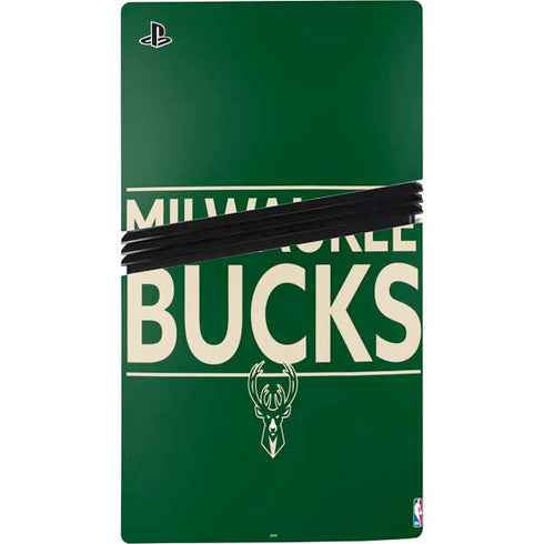 NBA Milwaukee Bucks Standard - Green PS5 Pro Disk Console Skin