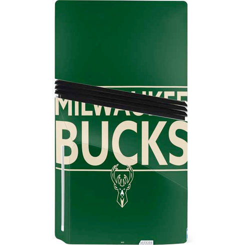 NBA Milwaukee Bucks Standard - Green PS5 Pro Disk Console Skin