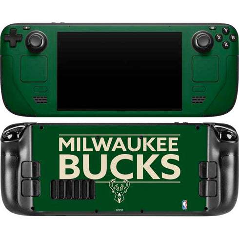 NBA Milwaukee Bucks Standard - Green Steam Deck Handheld Gaming Computer OLED Skin