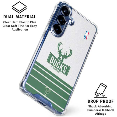 NBA Milwaukee Bucks Static Galaxy S25 Plus Clear Case