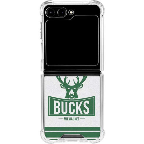 NBA Milwaukee Bucks Static Galaxy Z Flip6 Clear Case