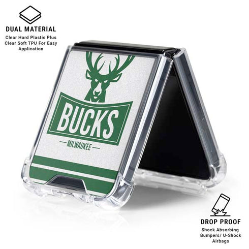 NBA Milwaukee Bucks Static Galaxy Z Flip6 Clear Case