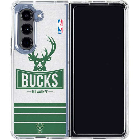 NBA Milwaukee Bucks Static Galaxy Z Fold5 5G Clear Case