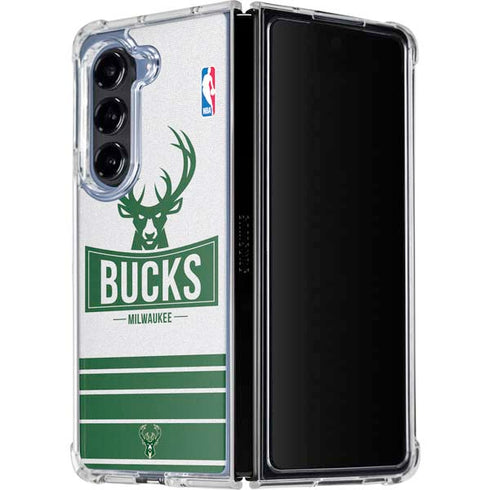 NBA Milwaukee Bucks Static Galaxy Z Fold5 5G Clear Case