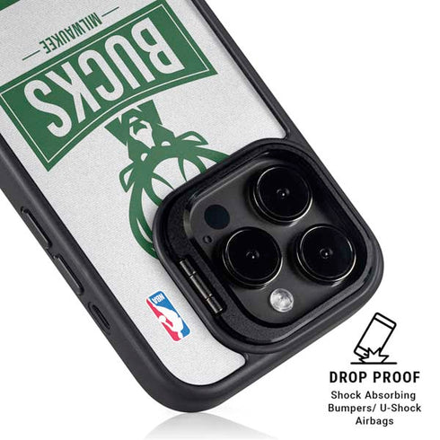 NBA Milwaukee Bucks Static iPhone 13 Pro Max Kickstand Case