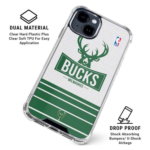 NBA Milwaukee Bucks Static iPhone 15 Clear Case