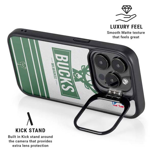 NBA Milwaukee Bucks Static iPhone 15 Pro Kickstand Case