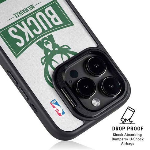 NBA Milwaukee Bucks Static iPhone 15 Pro Kickstand Case