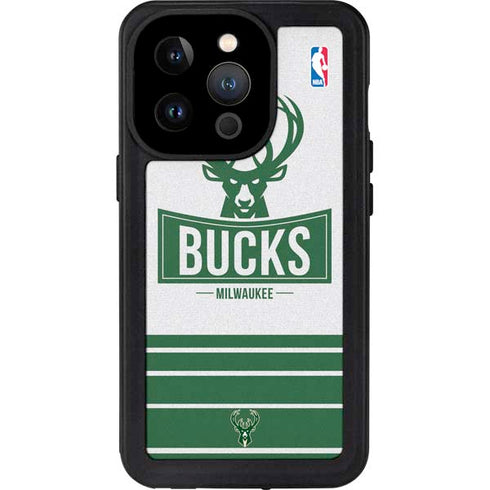 NBA Milwaukee Bucks Static iPhone 15 Pro Waterproof Case