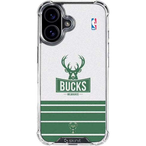 NBA Milwaukee Bucks Static iPhone 16 Clear Case
