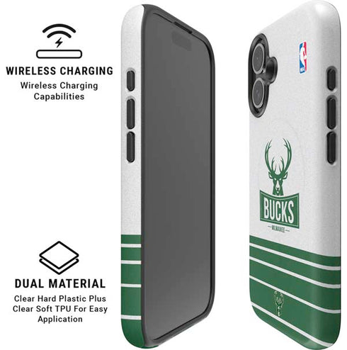NBA Milwaukee Bucks Static iPhone 16 Plus Magsafe Impact Case