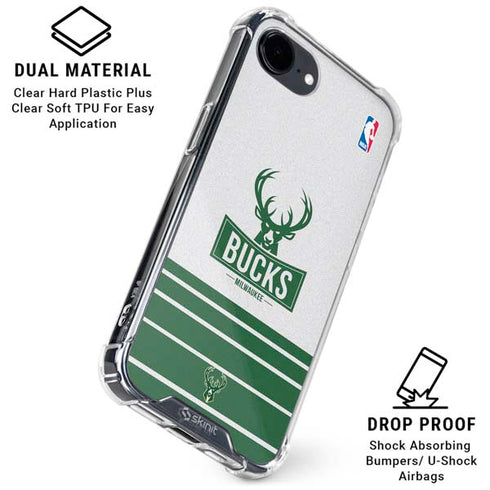 NBA Milwaukee Bucks Static iPhone 16e Clear Case