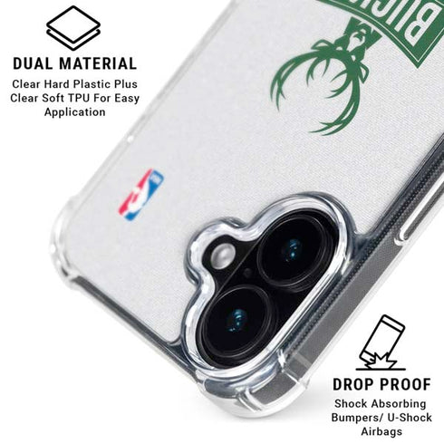 NBA Milwaukee Bucks Static iPhone 17 Clear Case