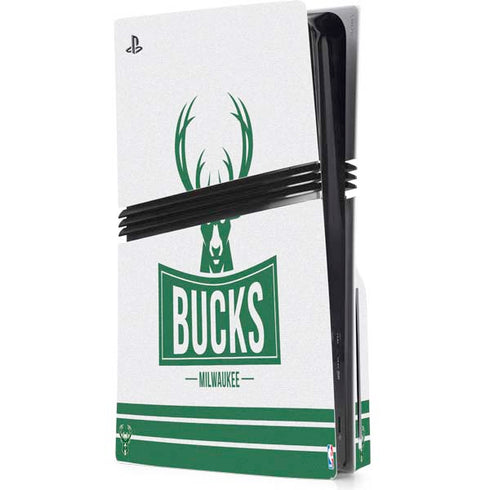 NBA Milwaukee Bucks Static PS5 Pro Disk Console Skin