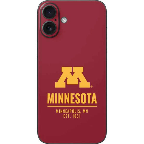 University of Minnesota Minneapolis MN Est 1851 iPhone 16 Plus Skin