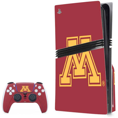 University of Minnesota M Logo PS5 Pro Disk Bundle Skin