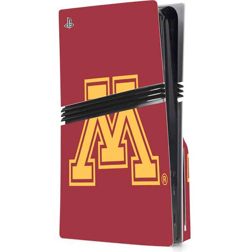 University of Minnesota M Logo PS5 Pro Disk Console Skin