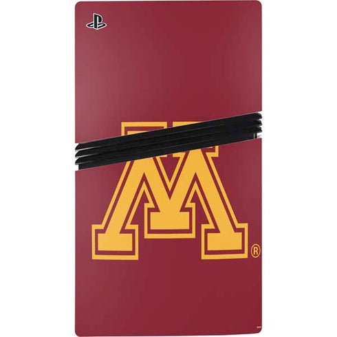 University of Minnesota M Logo PS5 Pro Disk Console Skin