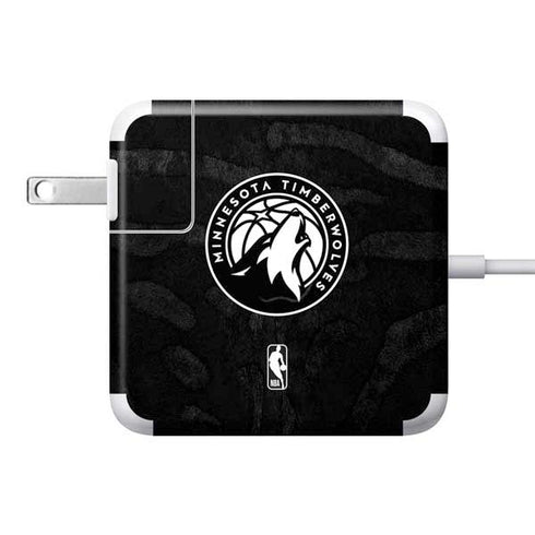 NBA Minnesota Timberwolves Black Animal Print 85W Power Adapter (15 and 17 inch MacBook Pro Charger) Skin