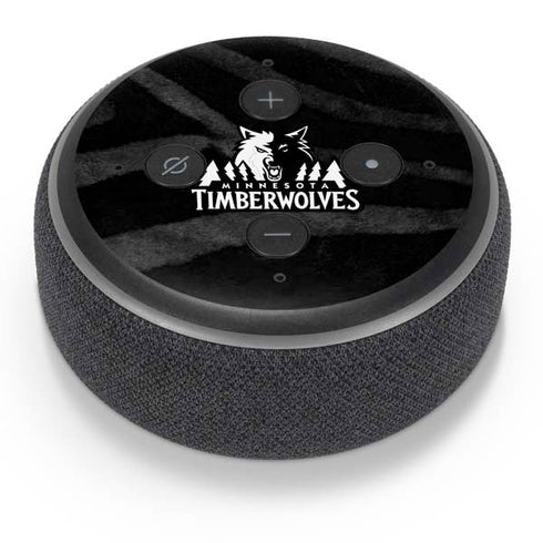 NBA Minnesota Timberwolves Black Animal Print Amazon Echo Dot Skin