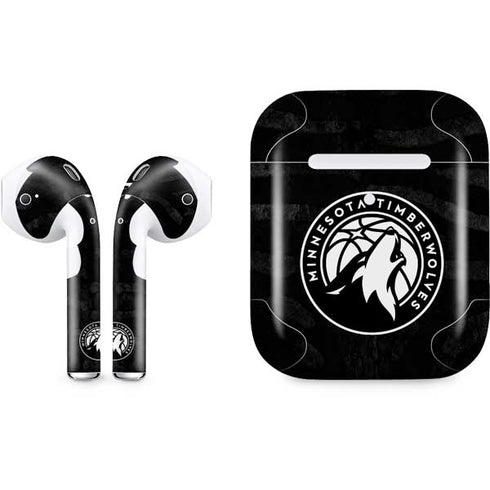 NBA Minnesota Timberwolves Black Animal Print Apple AirPods 2 Skin