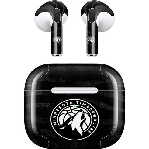 NBA Minnesota Timberwolves Black Animal Print Apple AirPods (3rd Gen 2021) Skin