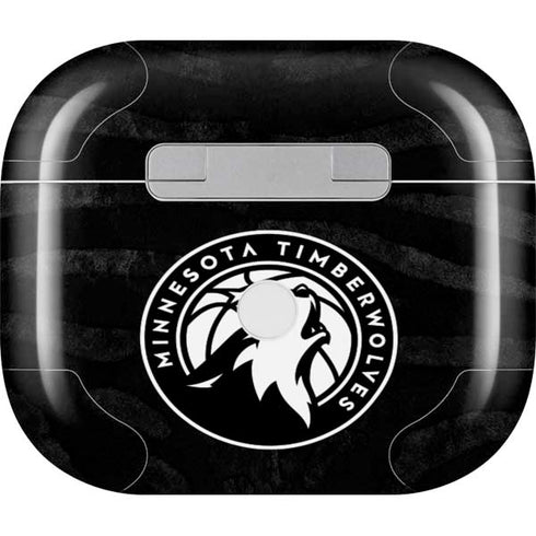 NBA Minnesota Timberwolves Black Animal Print Apple AirPods (3rd Gen 2021) Skin