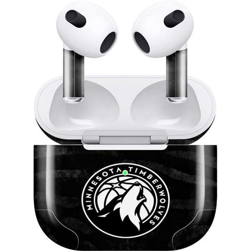 NBA Minnesota Timberwolves Black Animal Print Apple AirPods (3rd Gen 2021) Skin