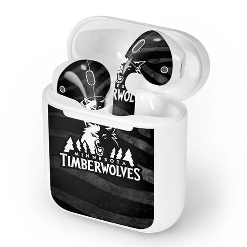 NBA Minnesota Timberwolves Black Animal Print Apple AirPods Skin