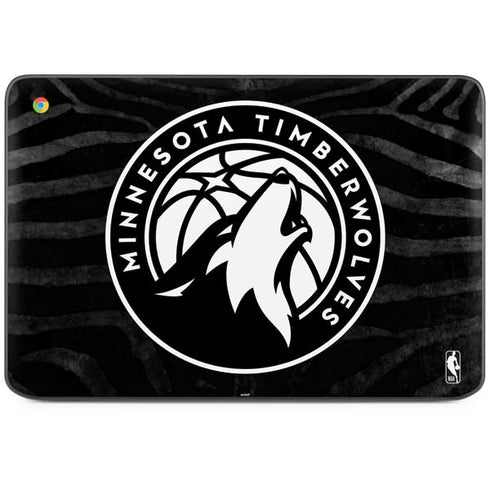 NBA Minnesota Timberwolves Black Animal Print HP Chromebook Skin