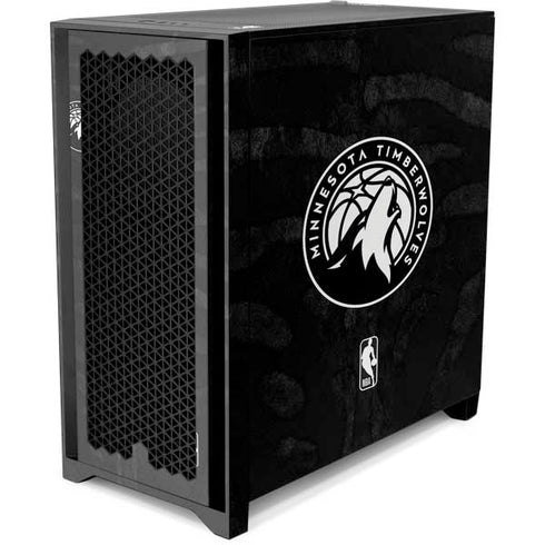 NBA Minnesota Timberwolves Black Animal Print Corsair 4000D Tempered Glass Mid-Tower ATX Case Skin