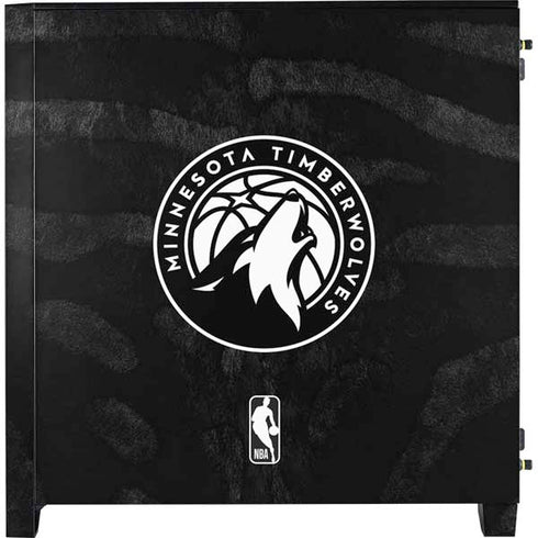 NBA Minnesota Timberwolves Black Animal Print Corsair 4000D Tempered Glass Mid-Tower ATX Case Skin