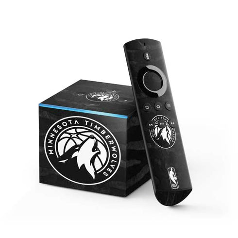 NBA Minnesota Timberwolves Black Animal Print Fire TV Cube Skin