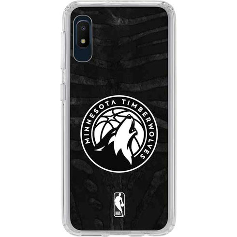 NBA Minnesota Timberwolves Black Animal Print Galaxy A10e Clear Case