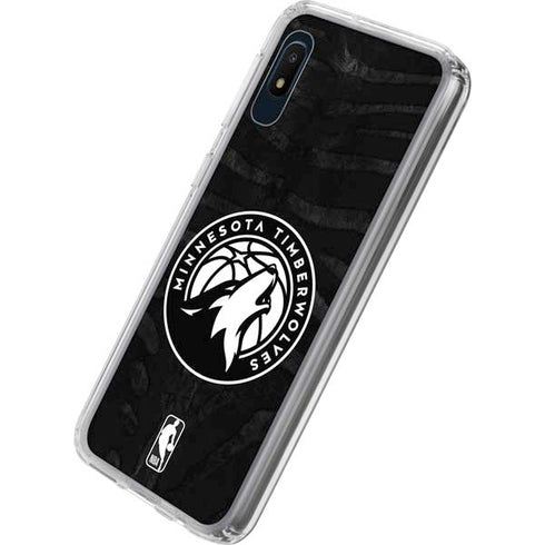 NBA Minnesota Timberwolves Black Animal Print Galaxy A10e Clear Case