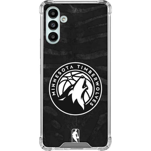 NBA Minnesota Timberwolves Black Animal Print Galaxy A13 5G Clear Case