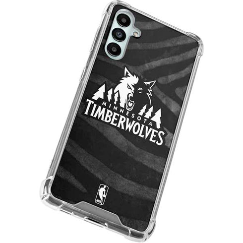 NBA Minnesota Timberwolves Black Animal Print Galaxy A14 5G Clear Case