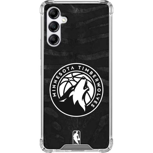 NBA Minnesota Timberwolves Black Animal Print Galaxy A14 5G Clear Case