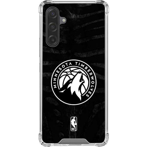 NBA Minnesota Timberwolves Black Animal Print Galaxy A17 Clear Case