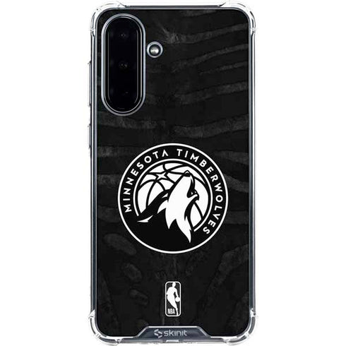 NBA Minnesota Timberwolves Black Animal Print Galaxy A36 5G Clear Case