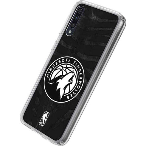 NBA Minnesota Timberwolves Black Animal Print Galaxy A50 Clear Case