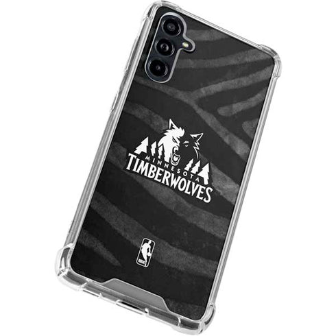 NBA Minnesota Timberwolves Black Animal Print Galaxy A54 5G Clear Case