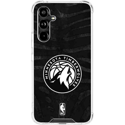 NBA Minnesota Timberwolves Black Animal Print Galaxy A54 5G Clear Case