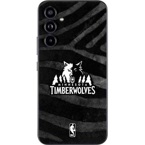 NBA Minnesota Timberwolves Black Animal Print Galaxy A54 5G Skin