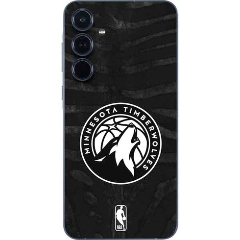 NBA Minnesota Timberwolves Black Animal Print Galaxy A55 5G Skin