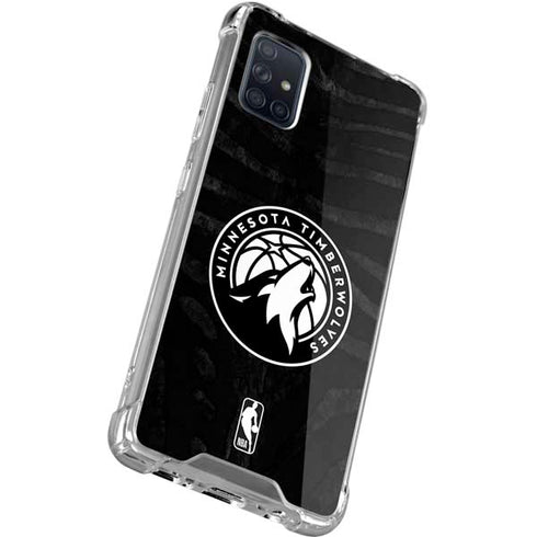 NBA Minnesota Timberwolves Black Animal Print Galaxy A71 5G Clear Case