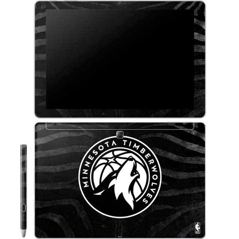 NBA Minnesota Timberwolves Black Animal Print Galaxy Book 12in Skin
